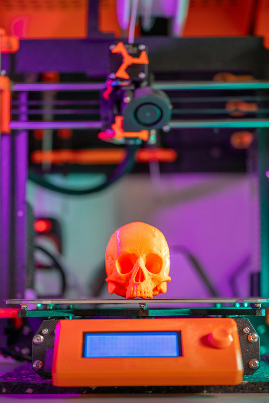 Orange Skull 3d printed